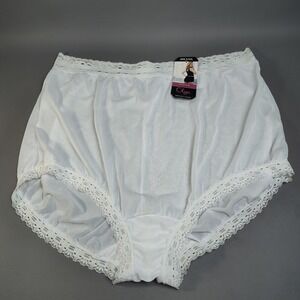 OLGA SECRET HUG SCOOPS LACE BRIEF PANTIES 100% NYLON 873 100WT Size 9/XXL RARE